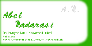 abel madarasi business card