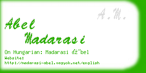 abel madarasi business card